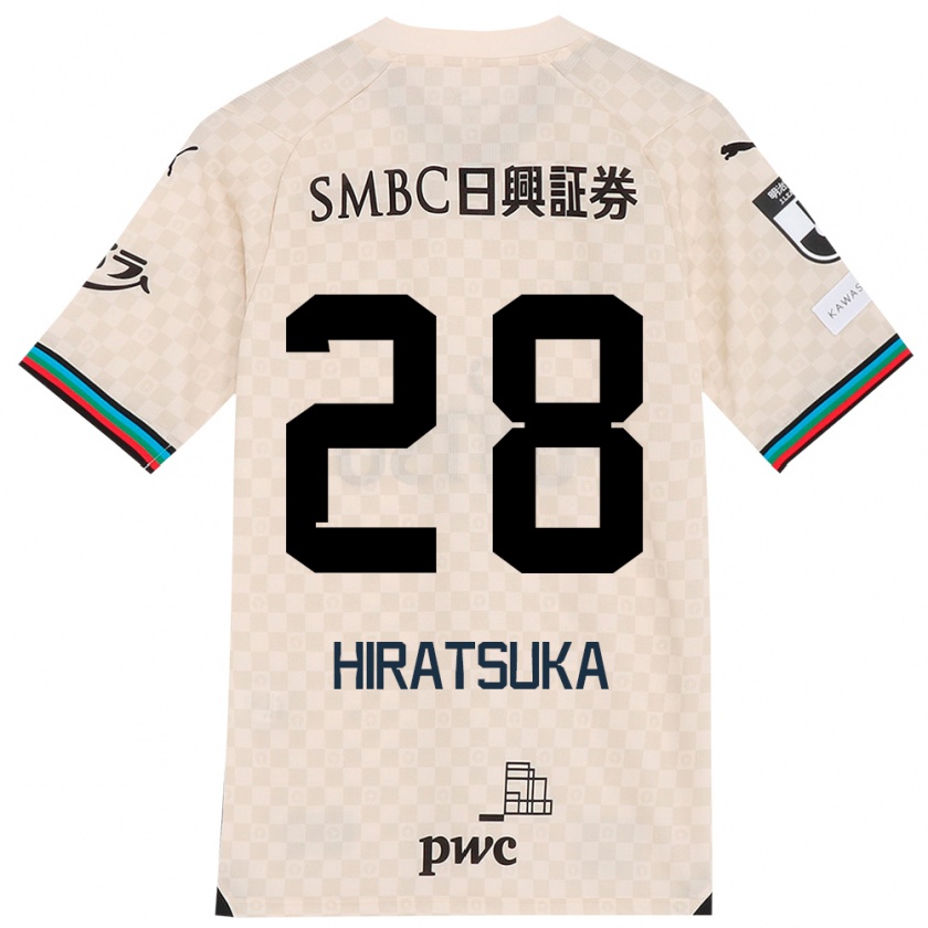 Kandiny Férfi Hayato Hiratsuka #28 Fehér Szürke Idegenbeli Jersey 2024/25 Mez Póló Ing