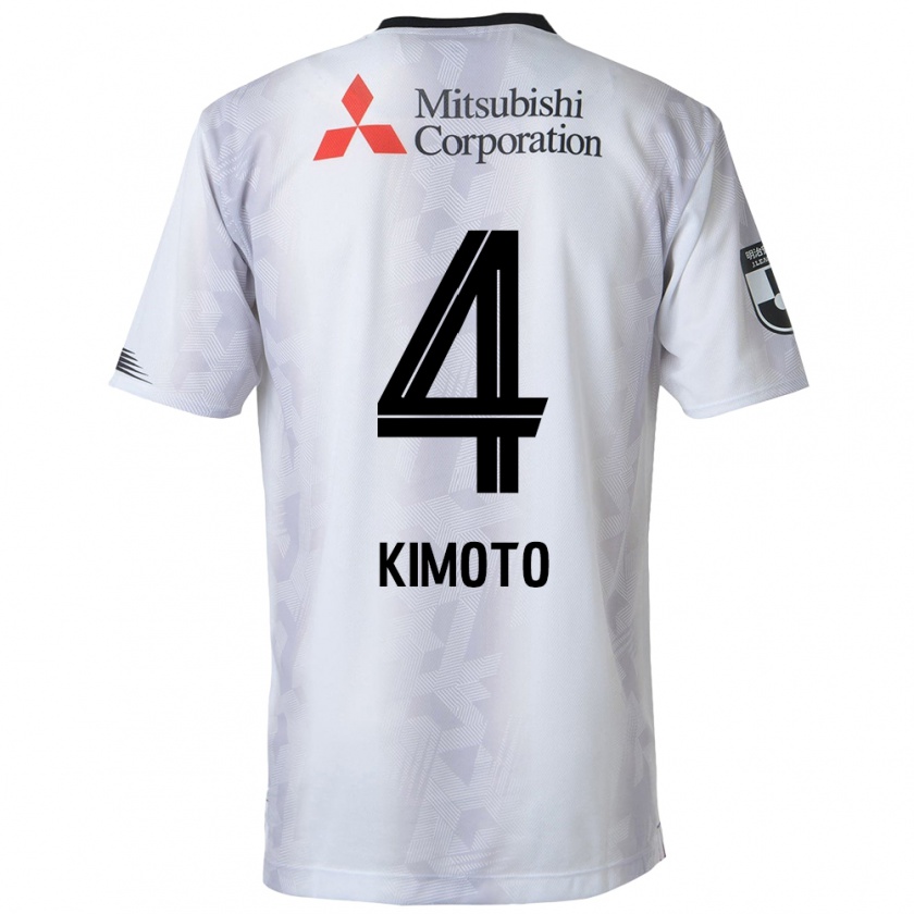 Kandiny Férfi Yasuki Kimoto #4 Fehér Fekete Idegenbeli Jersey 2024/25 Mez Póló Ing