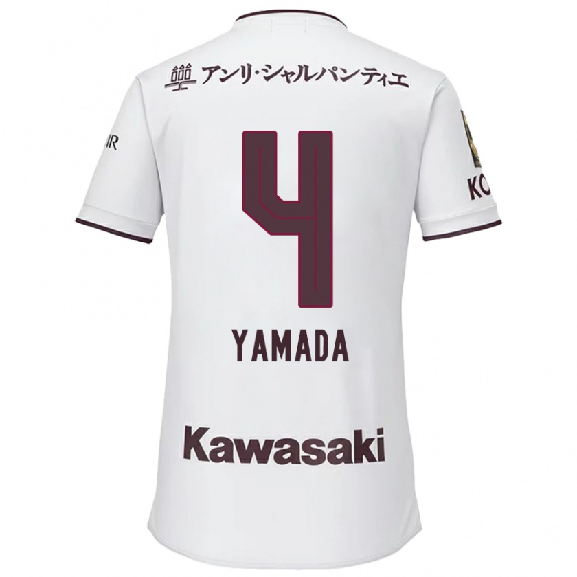 Kandiny Férfi Kaito Yamada #4 Fehér Piros Idegenbeli Jersey 2024/25 Mez Póló Ing