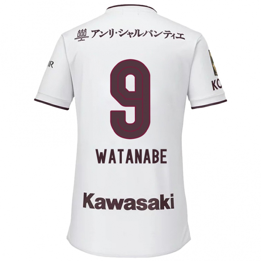 Kandiny Férfi Hayato Watanabe #9 Fehér Piros Idegenbeli Jersey 2024/25 Mez Póló Ing