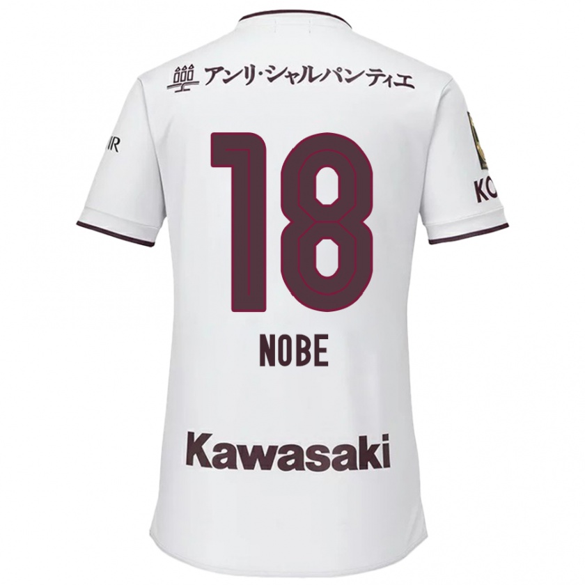 Kandiny Férfi Tomohiro Nobe #18 Fehér Piros Idegenbeli Jersey 2024/25 Mez Póló Ing