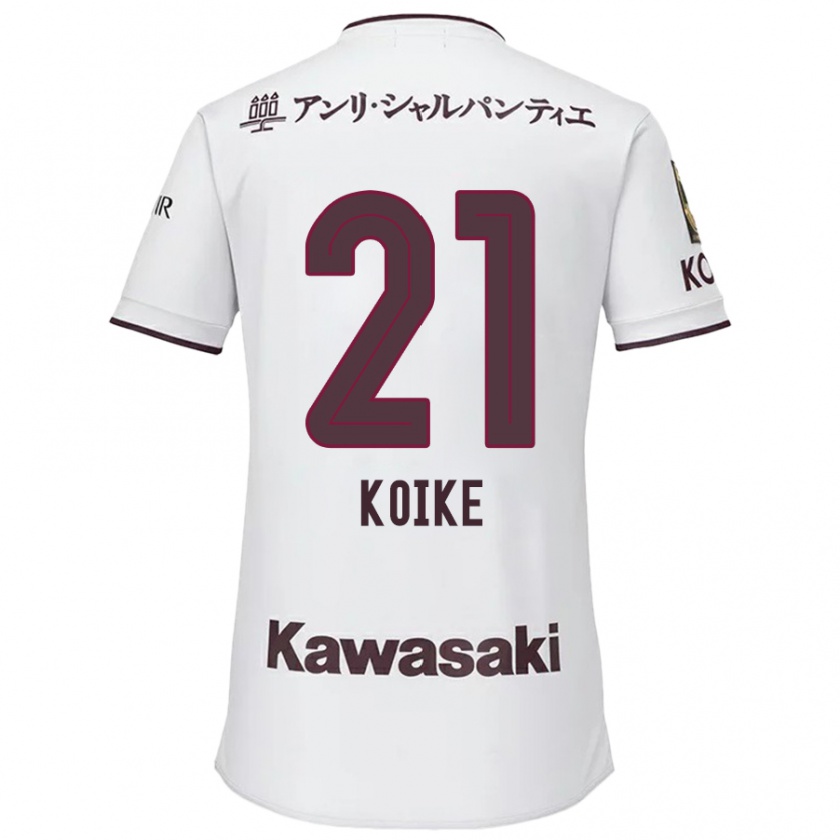 Kandiny Férfi Shusuke Koike #21 Fehér Piros Idegenbeli Jersey 2024/25 Mez Póló Ing