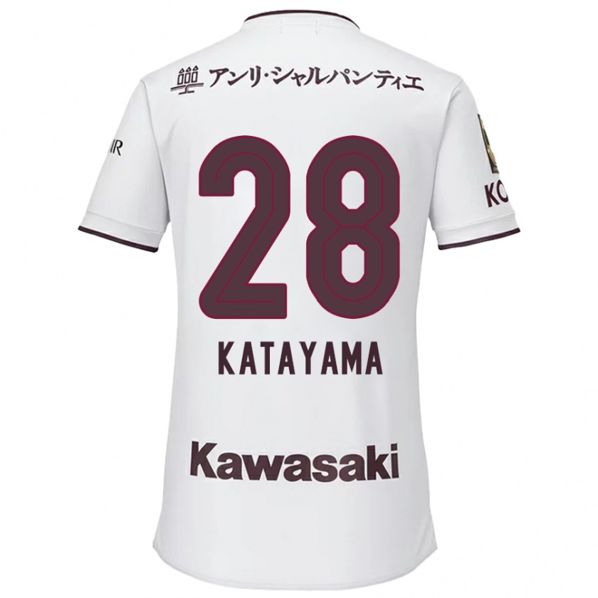 Kandiny Férfi Kota Katayama #28 Fehér Piros Idegenbeli Jersey 2024/25 Mez Póló Ing