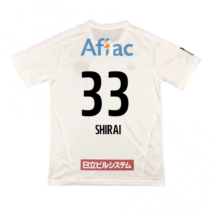 Kandiny Férfi Eiji Shirai #33 Fehér Fekete Idegenbeli Jersey 2024/25 Mez Póló Ing