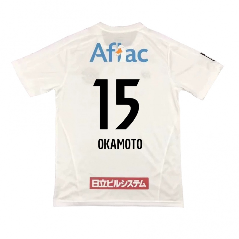 Kandiny Férfi Ryoji Okamoto #15 Fehér Fekete Idegenbeli Jersey 2024/25 Mez Póló Ing