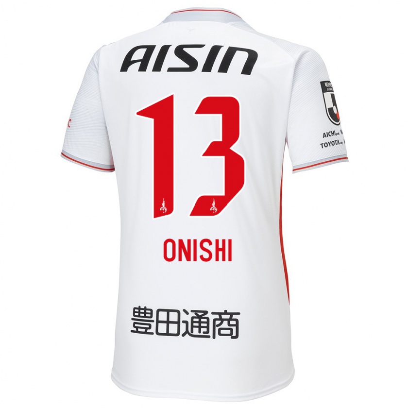 Kandiny Férfi Ritsu Onishi #13 Fehér Sárga Piros Idegenbeli Jersey 2024/25 Mez Póló Ing