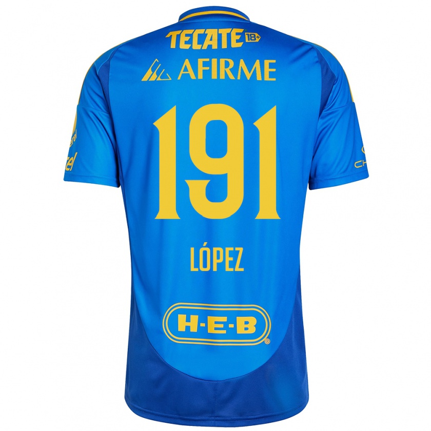 Kandiny Férfi Adrián López #191 Kék Sárga Idegenbeli Jersey 2024/25 Mez Póló Ing