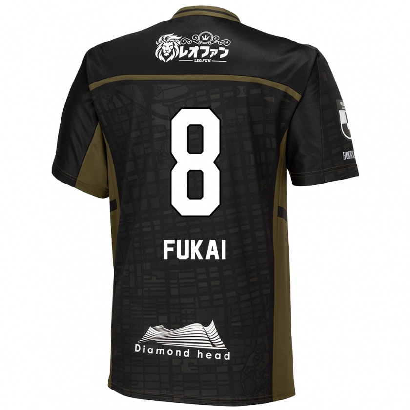 Kandiny Férfi Kazuki Fukai #8 Fekete Zöld Idegenbeli Jersey 2024/25 Mez Póló Ing