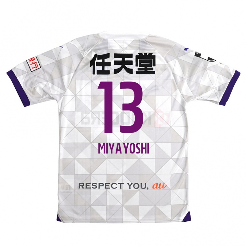 Kandiny Férfi Takumi Miyayoshi #13 Fehér Lila Idegenbeli Jersey 2024/25 Mez Póló Ing