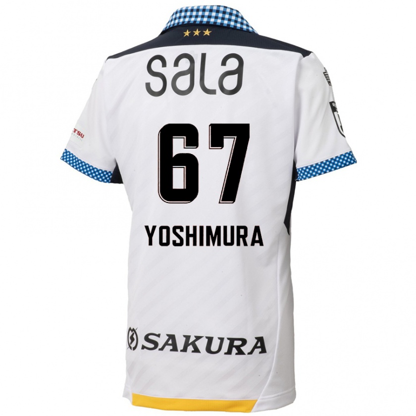 Kandiny Férfi Ryusei Yoshimura #67 Fehér Fekete Idegenbeli Jersey 2024/25 Mez Póló Ing