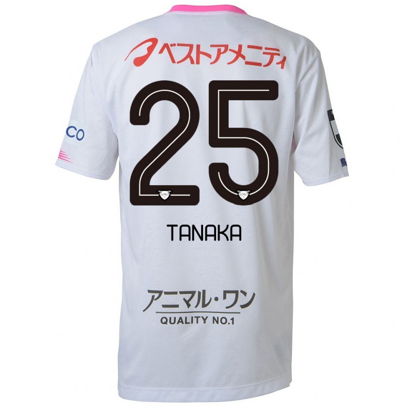 Kandiny Férfi Yuto Tanaka #25 Fehér Kék Rózsaszín Idegenbeli Jersey 2024/25 Mez Póló Ing