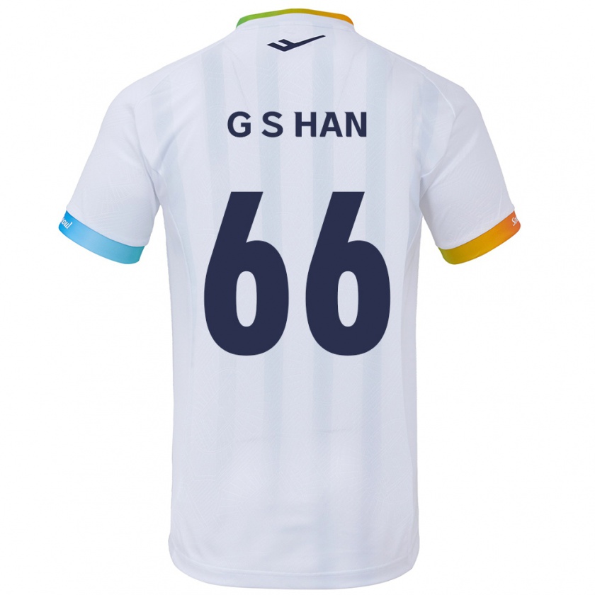 Kandiny Férfi Seung-Gyu Han #66 Fehér Kék Idegenbeli Jersey 2024/25 Mez Póló Ing