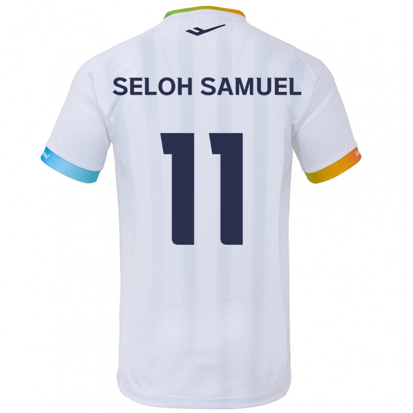 Kandiny Férfi Gbato Seloh Samuel #11 Fehér Kék Idegenbeli Jersey 2024/25 Mez Póló Ing