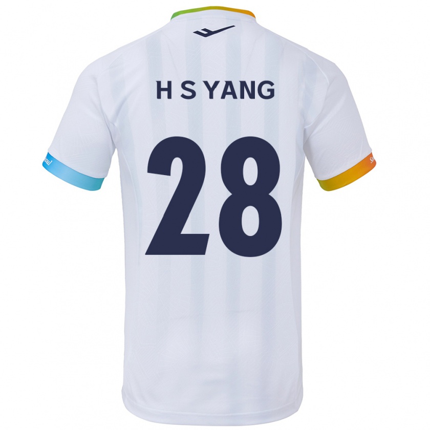 Kandiny Férfi Seung-Hyeon Yang #28 Fehér Kék Idegenbeli Jersey 2024/25 Mez Póló Ing