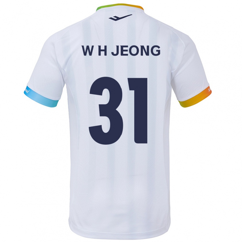 Kandiny Férfi Hyun-Woong Jeong #31 Fehér Kék Idegenbeli Jersey 2024/25 Mez Póló Ing