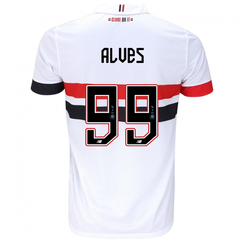 Kandiny Női Letícia Alves #99 Fehér Piros Fekete Hazai Jersey 2024/25 Mez Póló Ing