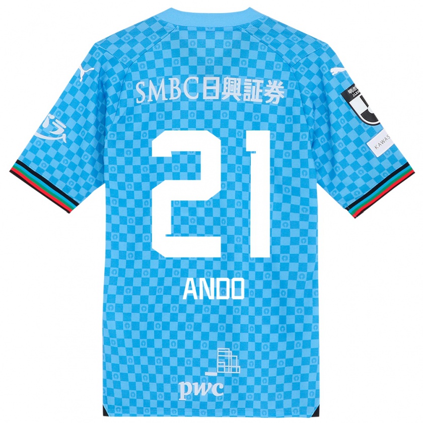 Kandiny Női Shunsuke Ando #21 Azúrkék Hazai Jersey 2024/25 Mez Póló Ing