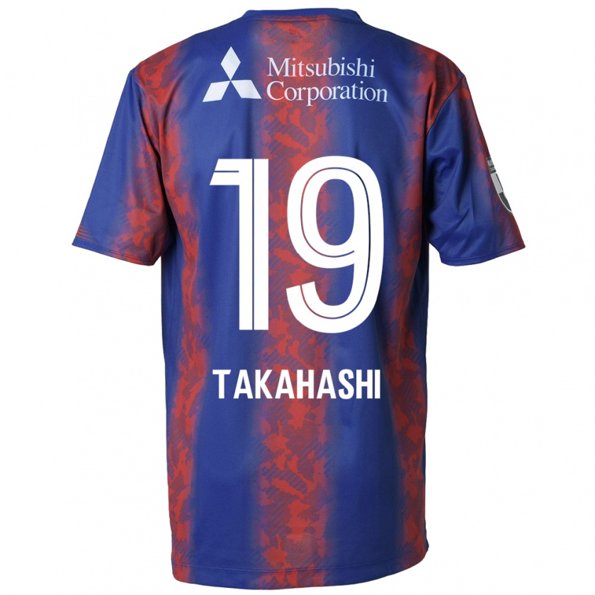 Kandiny Női Yuya Takahashi #19 Kék Piros Hazai Jersey 2024/25 Mez Póló Ing