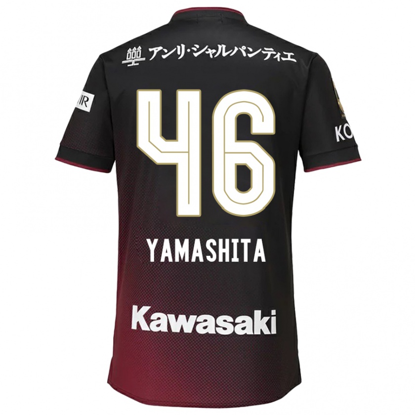 Kandiny Női Hiroto Yamashita #46 Fekete Piros Hazai Jersey 2024/25 Mez Póló Ing