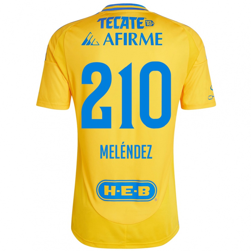 Kandiny Női Marcelo Meléndez #210 Arany Sárga Hazai Jersey 2024/25 Mez Póló Ing