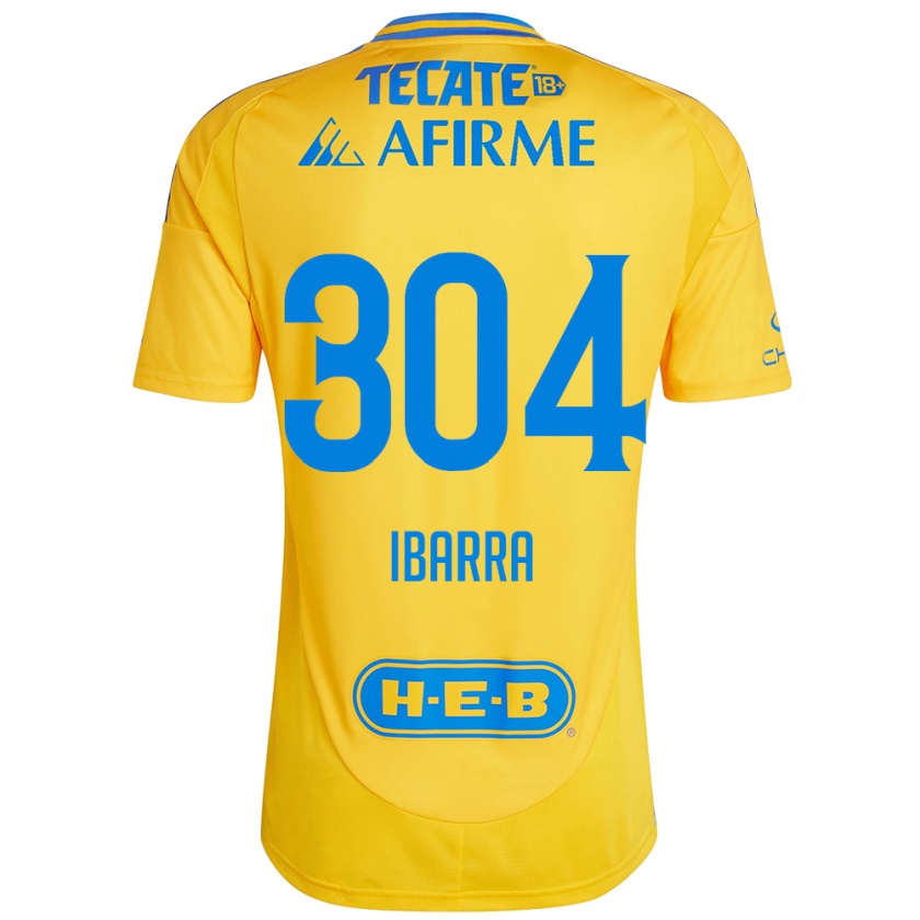 Kandiny Női Luis Ibarra #304 Arany Sárga Hazai Jersey 2024/25 Mez Póló Ing