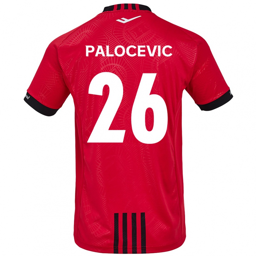 Kandiny Női Aleksandar Palocevic #26 Piros Fekete Hazai Jersey 2024/25 Mez Póló Ing