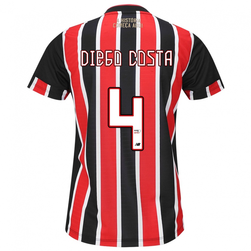 Kandiny Női Diego Costa #4 Fekete Piros Fehér Idegenbeli Jersey 2024/25 Mez Póló Ing