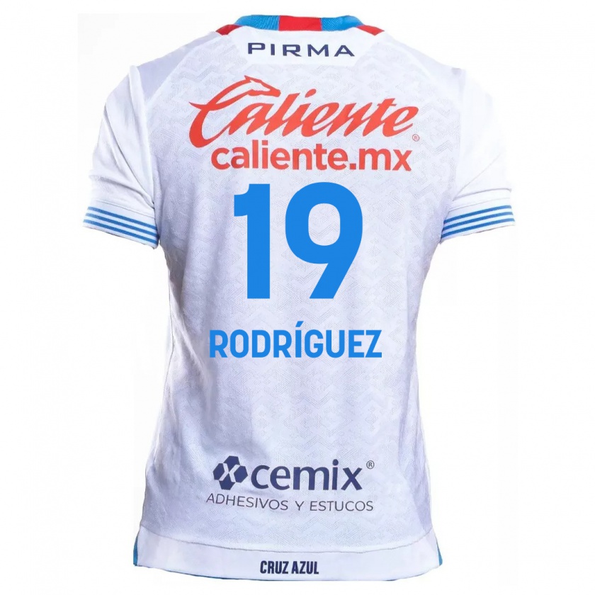 Kandiny Női Carlos Rodríguez #19 Fehér Kék Idegenbeli Jersey 2024/25 Mez Póló Ing