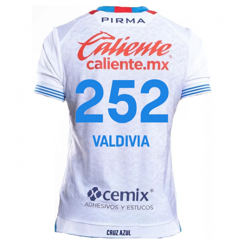 Kandiny Női Christian Valdivia #252 Fehér Kék Idegenbeli Jersey 2024/25 Mez Póló Ing