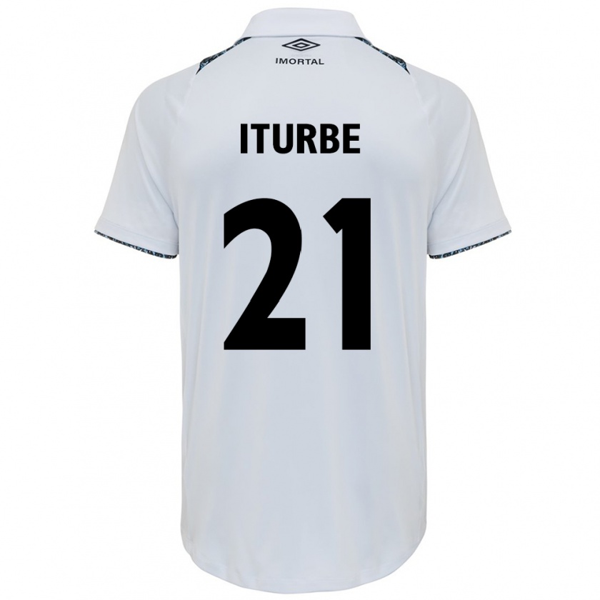 Kandiny Női Juan Iturbe #21 Fehér Kék Idegenbeli Jersey 2024/25 Mez Póló Ing