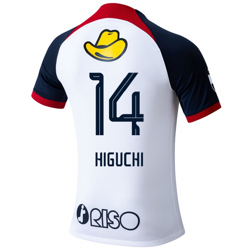 Kandiny Női Yuta Higuchi #14 Fehér Kék Piros Idegenbeli Jersey 2024/25 Mez Póló Ing