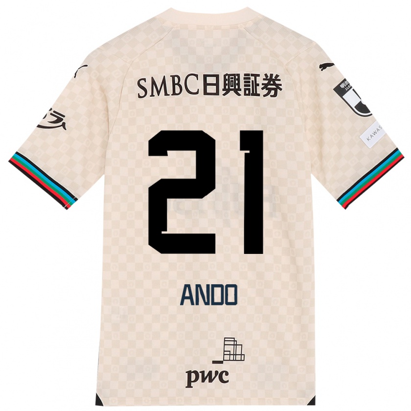 Kandiny Női Shunsuke Ando #21 Fehér Szürke Idegenbeli Jersey 2024/25 Mez Póló Ing