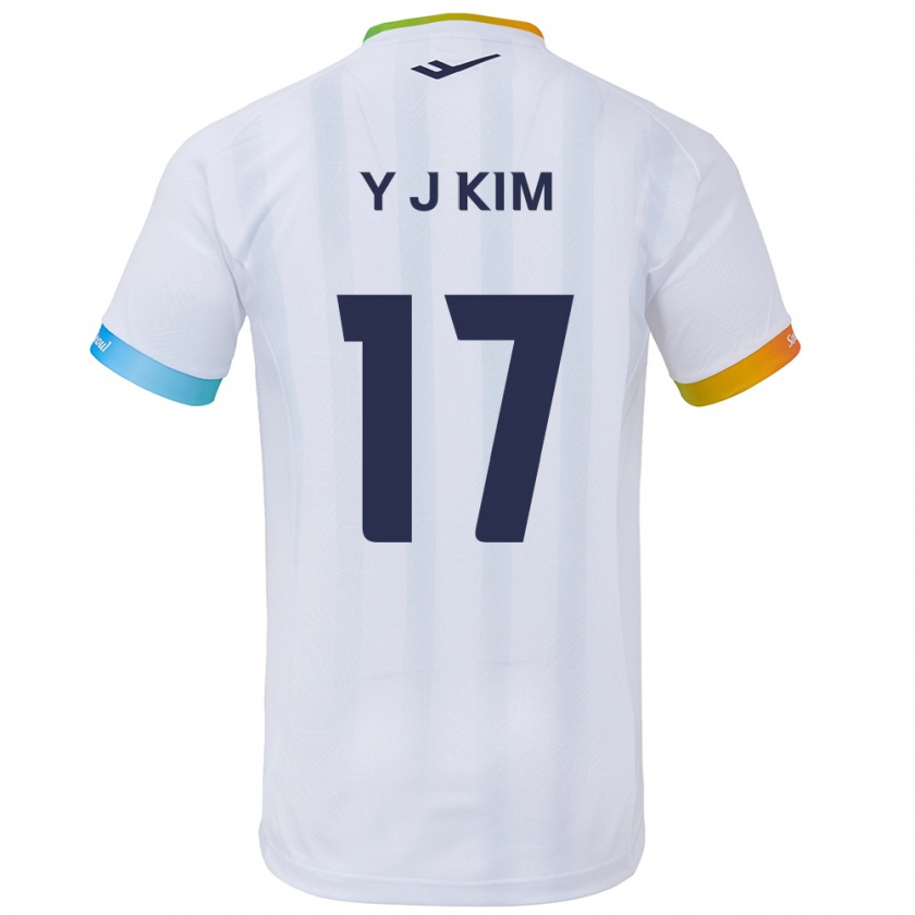 Kandiny Női Jin-Ya Kim #17 Fehér Kék Idegenbeli Jersey 2024/25 Mez Póló Ing