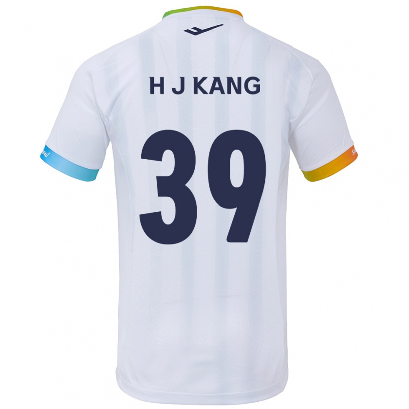 Kandiny Női Ju-Hyeok Kang #39 Fehér Kék Idegenbeli Jersey 2024/25 Mez Póló Ing