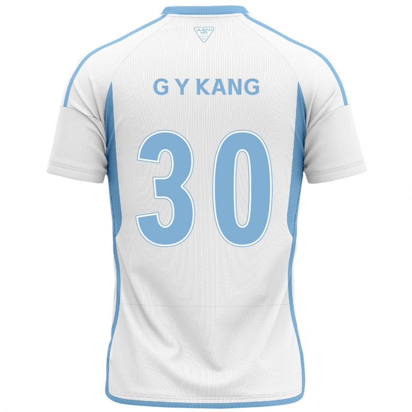 Kandiny Női Yun-Gu Kang #30 Fehér Kék Idegenbeli Jersey 2024/25 Mez Póló Ing