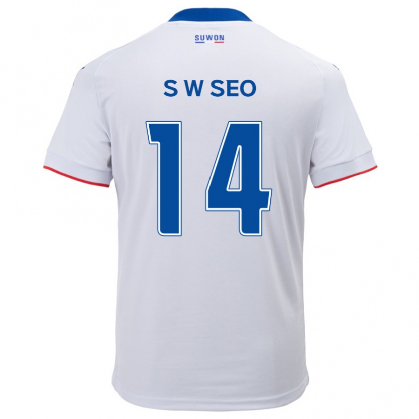 Kandiny Női Woo-Seong Seo #14 Fehér Kék Idegenbeli Jersey 2024/25 Mez Póló Ing