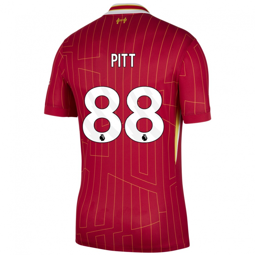 Kandiny Gyermek Lucas Pitt #88 Piros Sárga Fehér Hazai Jersey 2024/25 Mez Póló Ing