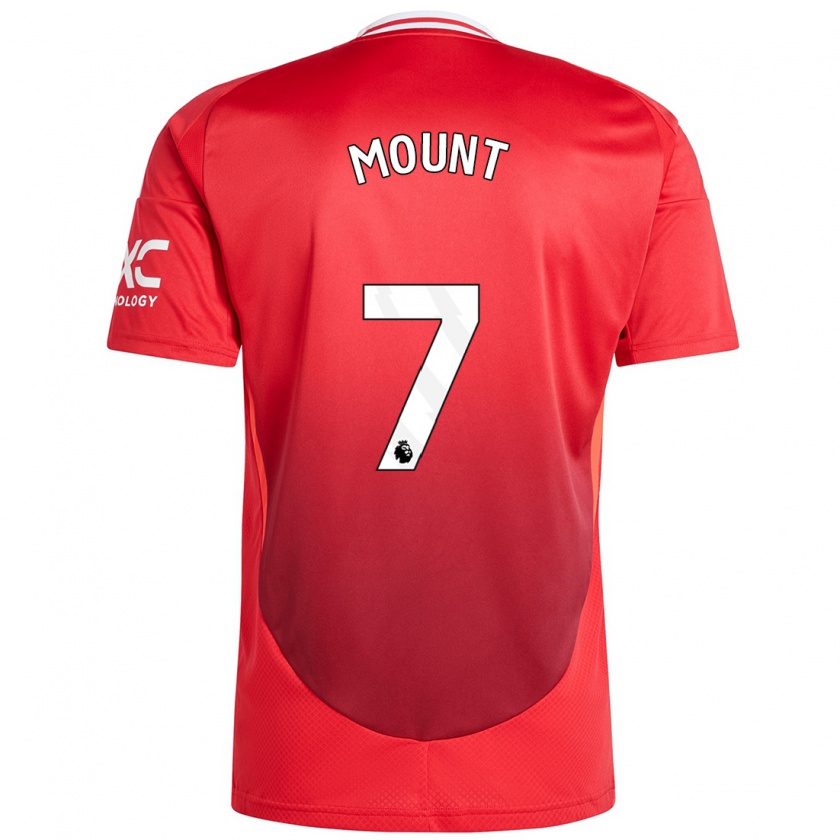 Kandiny Gyermek Mason Mount #7 Élénkpiros Hazai Jersey 2024/25 Mez Póló Ing