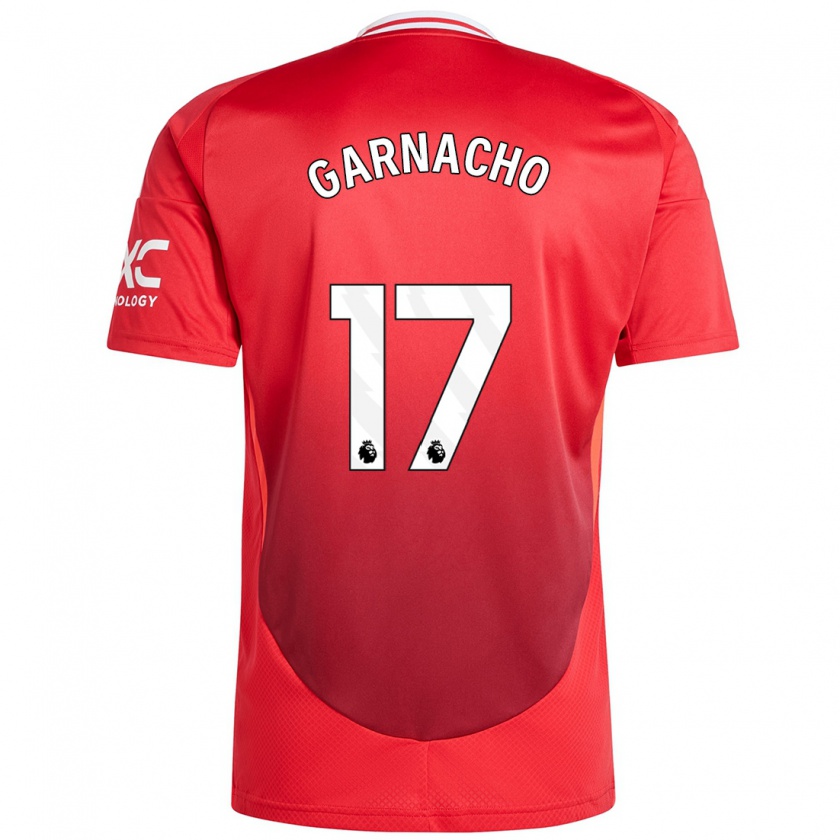 Kandiny Gyermek Alejandro Garnacho #17 Élénkpiros Hazai Jersey 2024/25 Mez Póló Ing