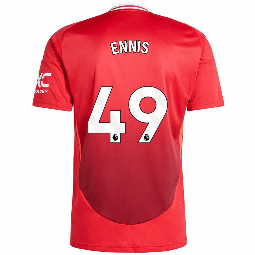 Kandiny Gyermek Ethan Ennis #49 Élénkpiros Hazai Jersey 2024/25 Mez Póló Ing