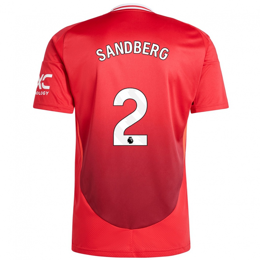 Kandiny Gyermek Anna Sandberg #2 Élénkpiros Hazai Jersey 2024/25 Mez Póló Ing