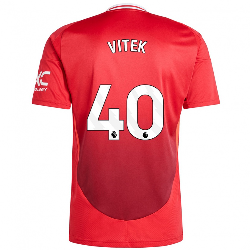 Kandiny Gyermek Radek Vitek #40 Élénkpiros Hazai Jersey 2024/25 Mez Póló Ing