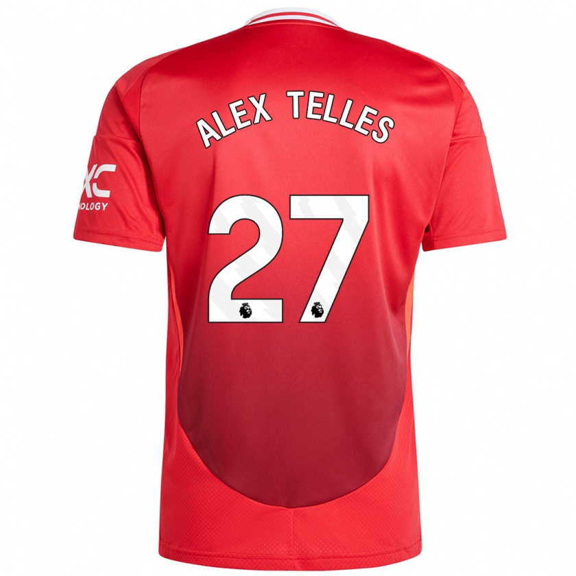 Kandiny Gyermek Alex Nicolao Telles #27 Élénkpiros Hazai Jersey 2024/25 Mez Póló Ing