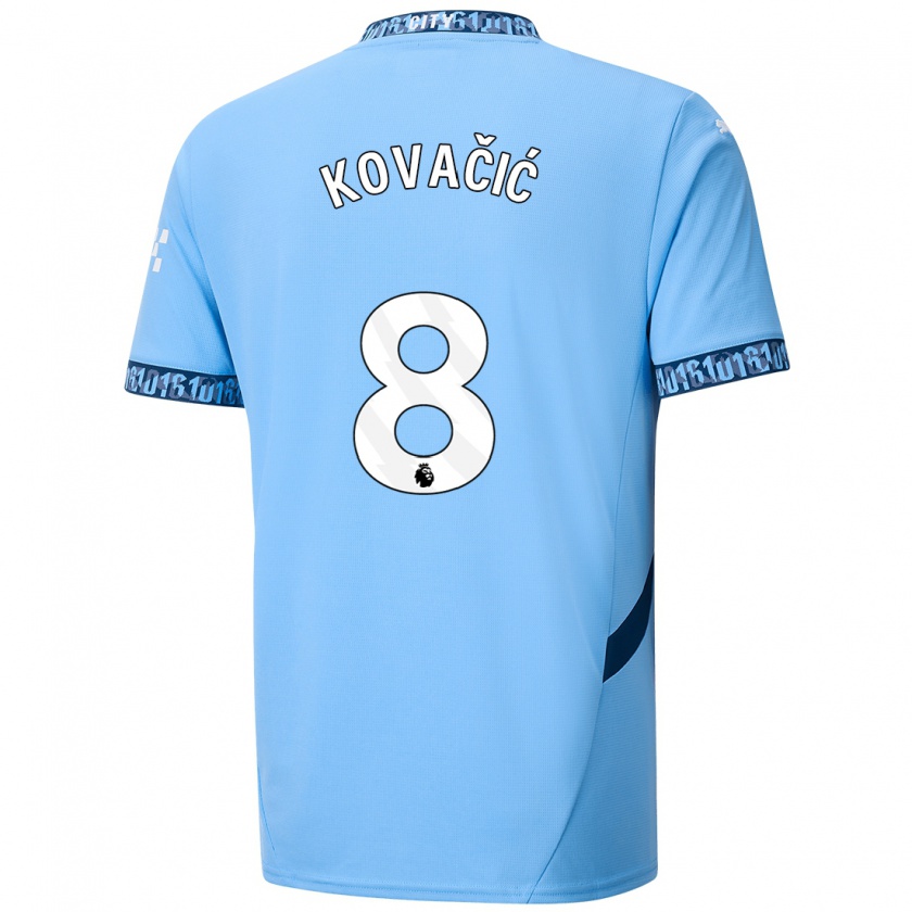 Kandiny Gyermek Mateo Kovacic #8 Sötétkék Hazai Jersey 2024/25 Mez Póló Ing