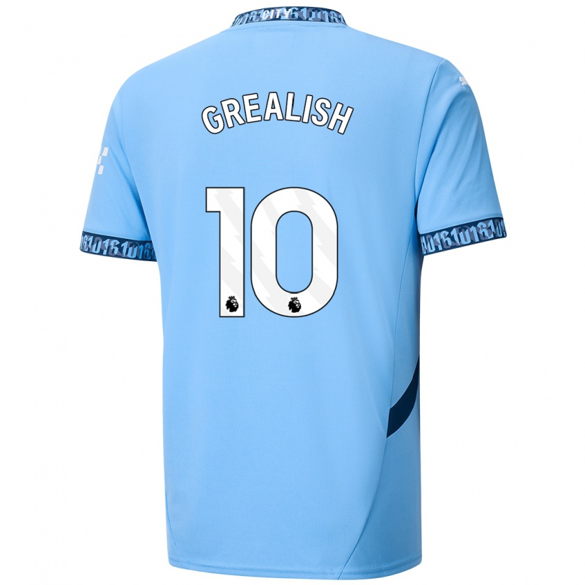 Kandiny Gyermek Jack Grealish #10 Sötétkék Hazai Jersey 2024/25 Mez Póló Ing