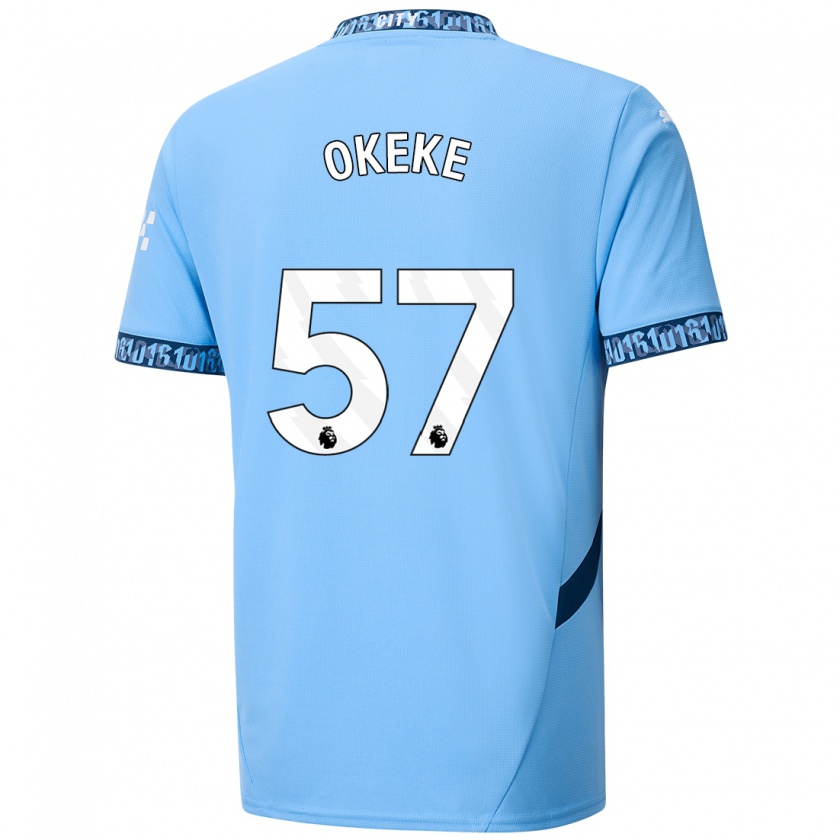 Kandiny Gyermek Michael Okeke #57 Sötétkék Hazai Jersey 2024/25 Mez Póló Ing