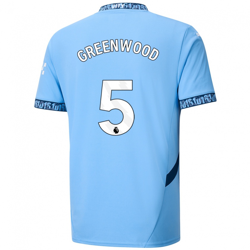 Kandiny Gyermek Alex Greenwood #5 Sötétkék Hazai Jersey 2024/25 Mez Póló Ing