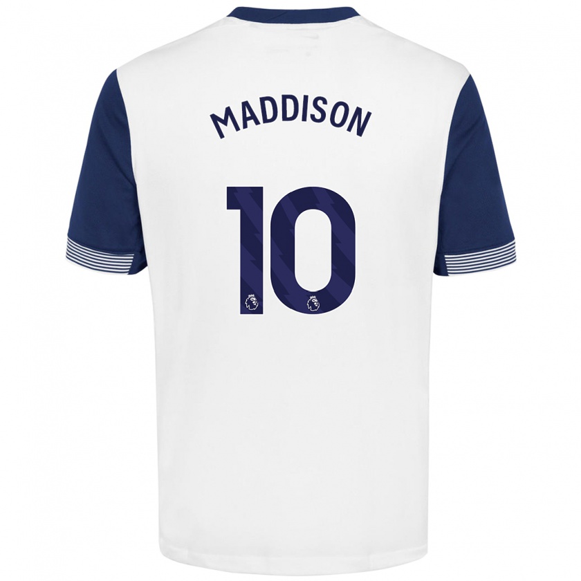 Kandiny Gyermek James Maddison #10 Fehér Kék Hazai Jersey 2024/25 Mez Póló Ing