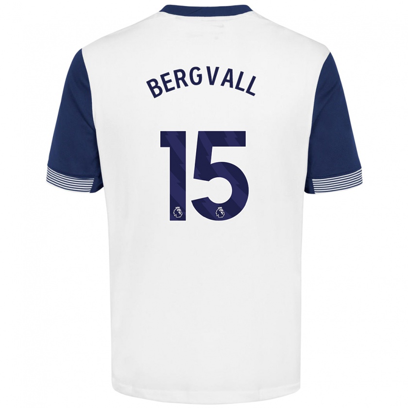 Kandiny Gyermek Lucas Bergvall #15 Fehér Kék Hazai Jersey 2024/25 Mez Póló Ing