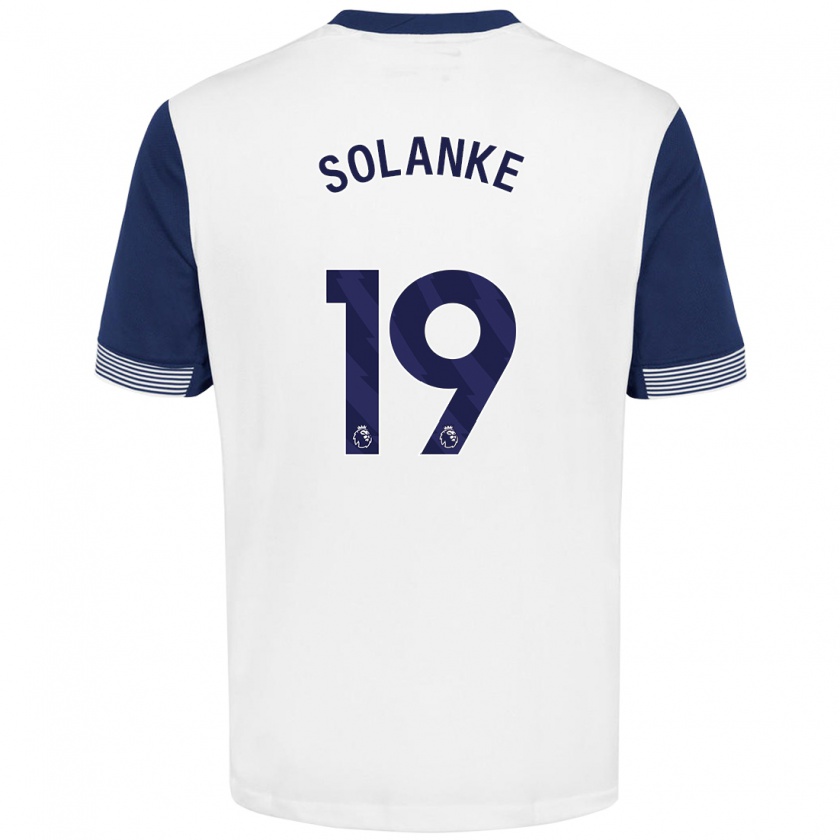 Kandiny Gyermek Dominic Solanke #19 Fehér Kék Hazai Jersey 2024/25 Mez Póló Ing